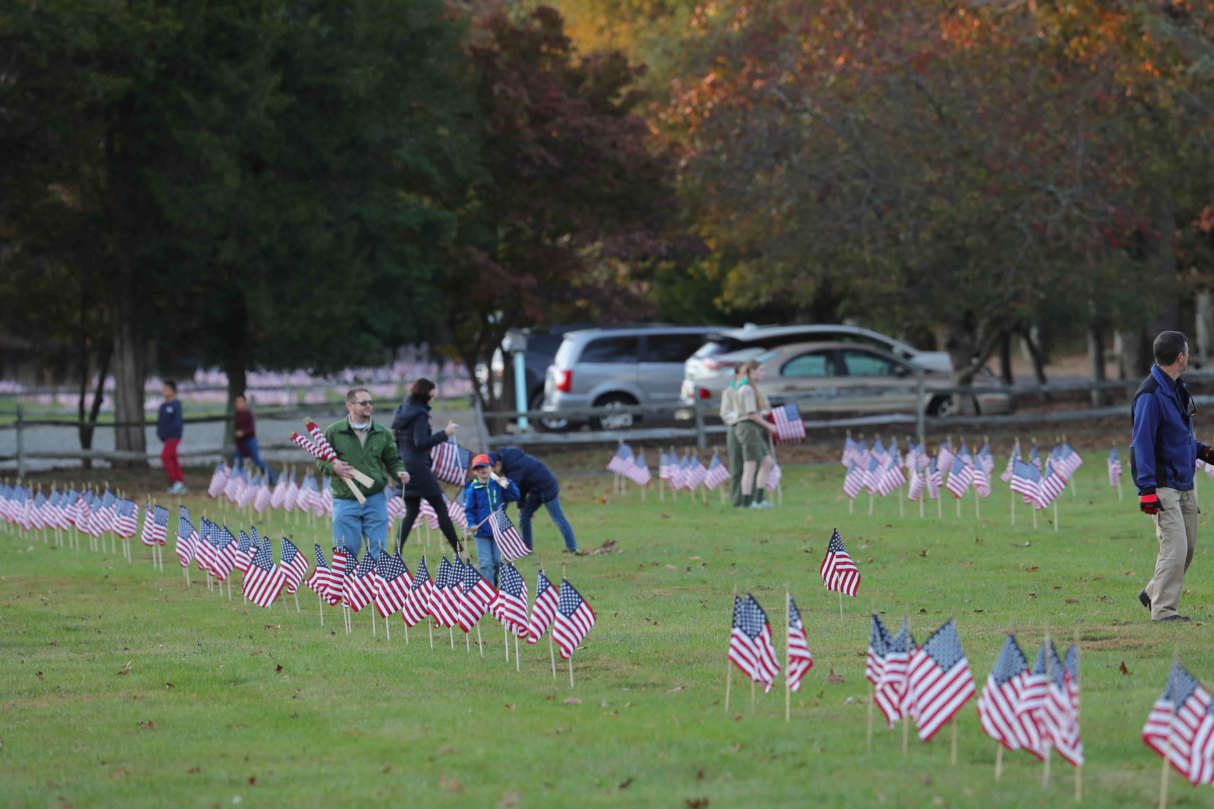 Scouts planted American Flags ahead of Veterans Day